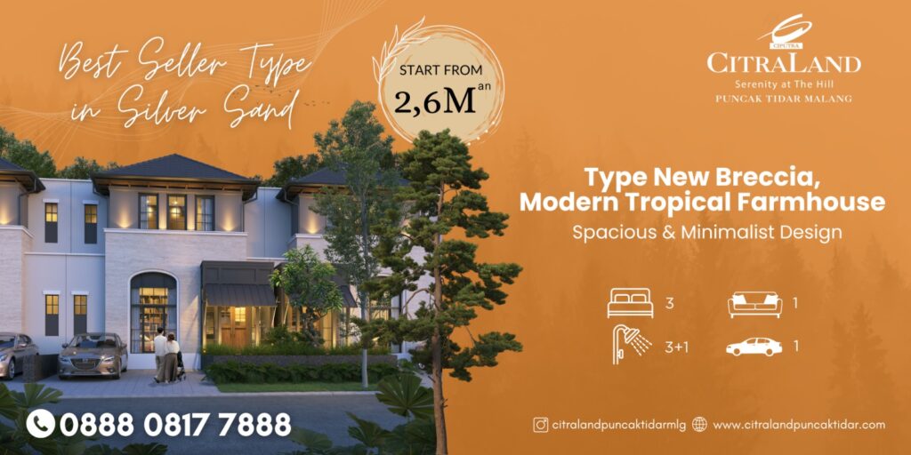 rumah tropis perumahan malang   citraland puncak tidar malang