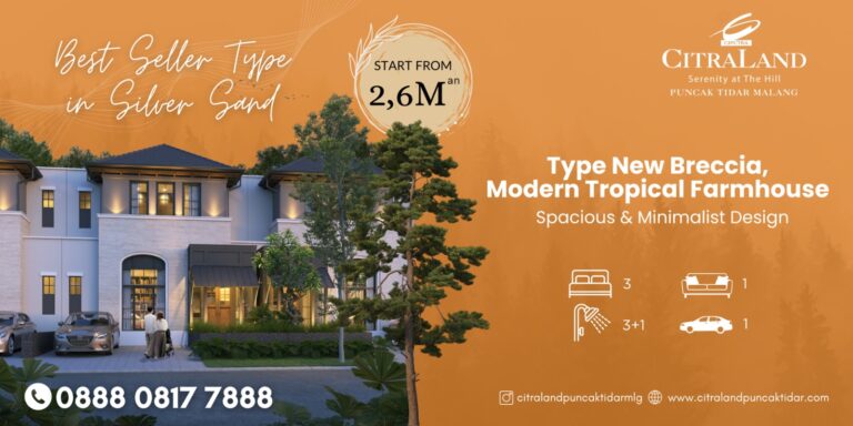 rumah tropis perumahan malang   citraland puncak tidar malang