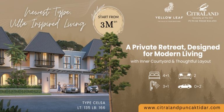 Rumah dengan Inner Courtyard - CitraLand Puncak Tidar Malang rumah dengan inner courtyard citraland puncak tidar malang